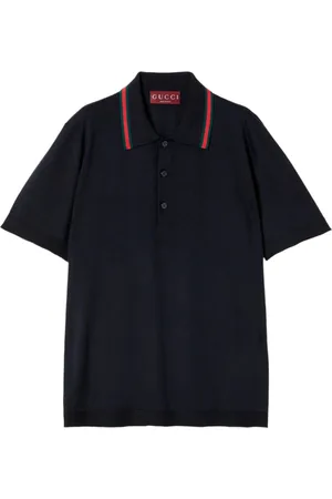 Gucci Top, Herre, Sort, 2XL, Uld, Sort Polo Skjorte Luksus Uld Stof