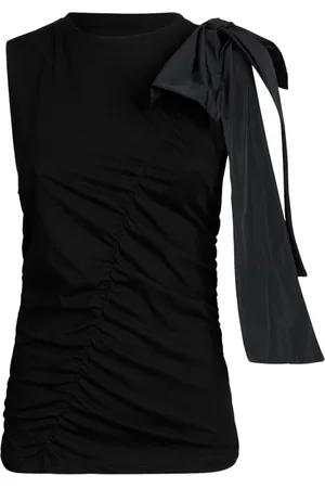 Liu Jo Top, Dame, Sort, L, Bomuld, Top med bue og stil