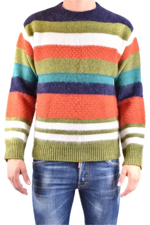 Dsquared2 Strik, Herre, Flerfarvet, M, Uld, Stilfulde Sweaters til et Trendy Look