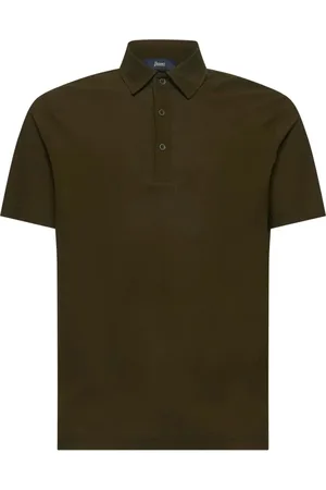 HERNO Top, Herre, Grøn, M, Bomuld, Grøn Polo Skjorte med Metal Logo