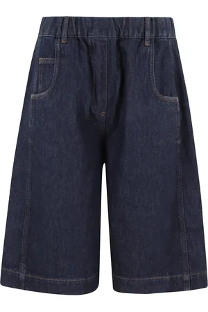 TELA Shorts, Dame, Blå, S, Bomuld, Blå Bermuda Shorts med Elastik i Taljen