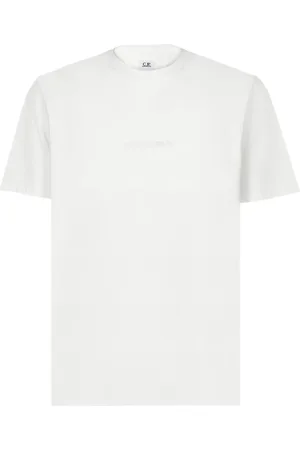 C.P. Company Top, Herre, Hvid, M, Bomuld, Britisk Sømand Grafisk Print T-shirt