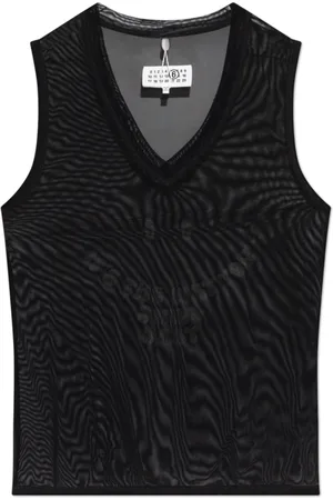 Maison Margiela Top, Herre, Sort, M, Uld, Gennemsigtig top