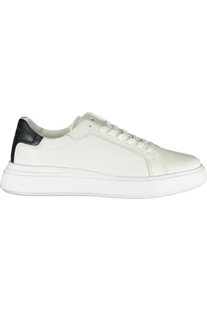 Calvin Klein Sko, Herre, Hvid, 42 EU, Elegant hvide sneakers med kontrastdetaljer