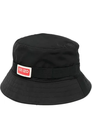 Kenzo Tilbehør, unisex, Sort, M, Bomuld, Logo Bucket Hat i Sort