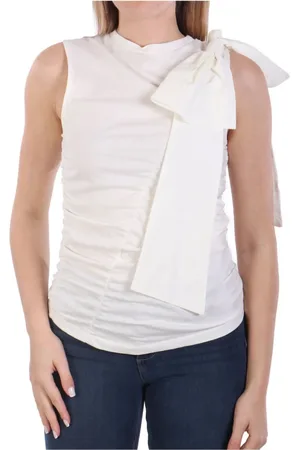 Liu Jo Top, Dame, Hvid, S, Bomuld, Top med bue og stil
