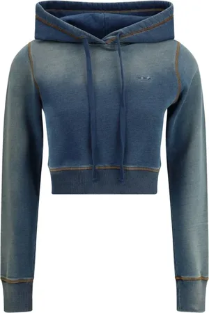 Diesel Sweathshirts & Hoodies, Dame, Blå, S, Bomuld, Vintage Oval D Hoodie
