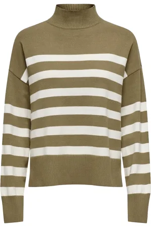 Only & Sons Strik, Dame, Flerfarvet, L, Uld, Højhalset Striktrøje
