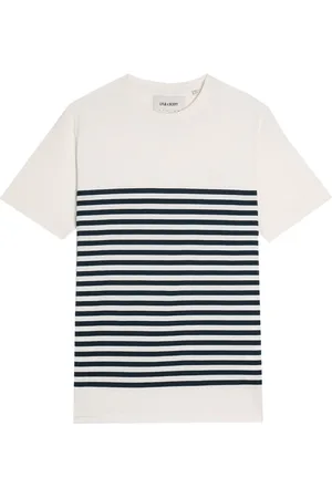 Lyle & Scott Top, Herre, Hvid, L, SS T-shirts Stribet T-shirt