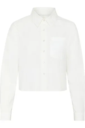 My Essential Wardrobe Bluser & Skjorter, Dame, Hvid, 2XL, Lys Hvid Cropped Skjorte Sunnamw