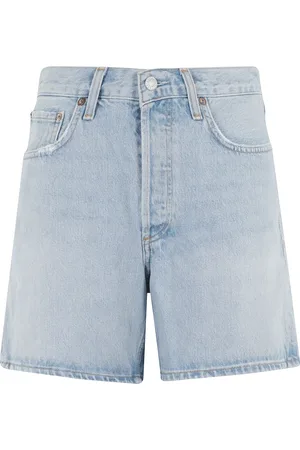 AGOLDE Shorts, Dame, Blå, W24, Bomuld, Blå V-Talje Shorts med Lommer