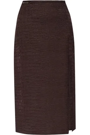 Jacquemus Nederdel, Dame, Brun, XS, Uld, Elegant Brun Viskose Nederdel