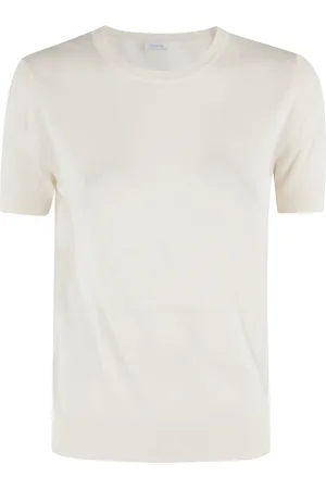 Malo Top, Dame, Hvid, 2XS, Bomuld, Ribbet Crew Neck Kortærmet T-Shirt
