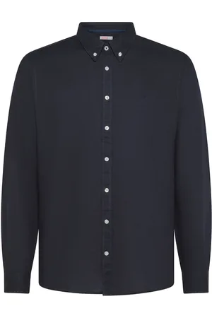 sun68 Skjorte, Herre, Blå, 2XL, Linned, Linnedskjorte Langærmet