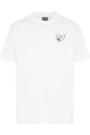 EA7 Top, Herre, Hvid, M, Bomuld, Klassisk Bomuld T-Shirt til Mænd