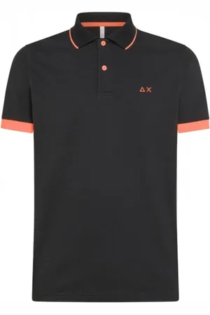 sun68 Top, Herre, Sort, 3XL, Bomuld, Fluo Kontrast Polo Sort
