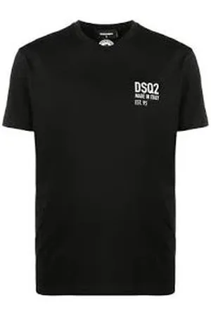 Dsquared2 Top, Herre, Sort, S, Bomuld, Sort Print Kortærmet Bomuld T-shirt
