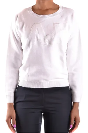 Emporio Armani Strik, Dame, Hvid, S, Uld, Stilfuld Sweater til Mænd og Kvinder