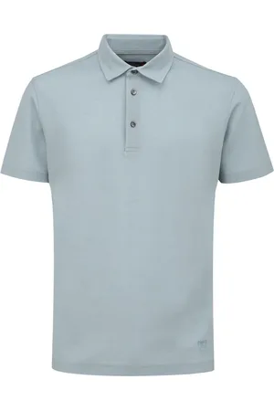 corneliani Top, Herre, Blå, S, Bomuld, Blå Polo Skjorte Klassisk Krave Kort Ærme