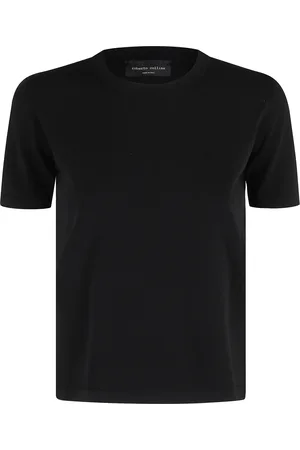 Roberto Collina Top, Dame, Sort, S, Sort Viskose T-shirt Kort Ærme Regular Fit