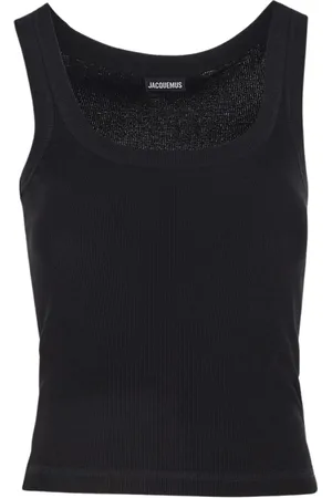Jacquemus Top, Dame, Sort, S, Bomuld, Gros Grain Bomuld Tank Top