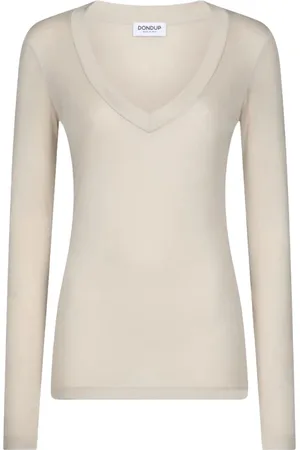 Dondup Top, Dame, Hvid, S, Uld, Stilfulde T-shirts til Mænd og Kvinder