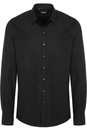 Dolce & Gabbana Skjorte, Herre, Sort, S, Bomuld, Sort Bomuld Kent Krave Skjorte