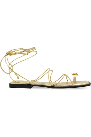 NODALETO Sko, Dame, Gul, 41 EU, Uld, Sandaler med dekorativ applikation