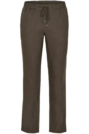 Sand Bukser, Herre, Brun, 2XL, Linned, Linnedbukser i