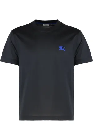Burberry Top, Herre, Sort, L, Bomuld, Ribbet crew-neck bomuld T-shirt
