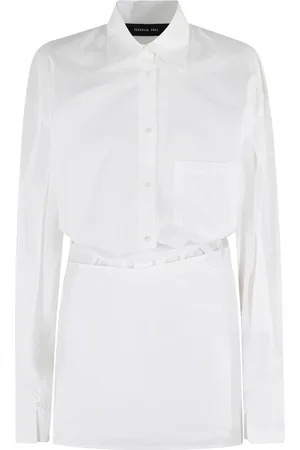 FEDERICA TOSI Kjole, Dame, Hvid, XS, Bomuld, Hvid Bomuld Mini Pareo Kjole
