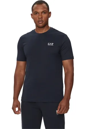 EA7 Top, Herre, Blå, 2XL, Bomuld, Afslappet T-shirt til mænd