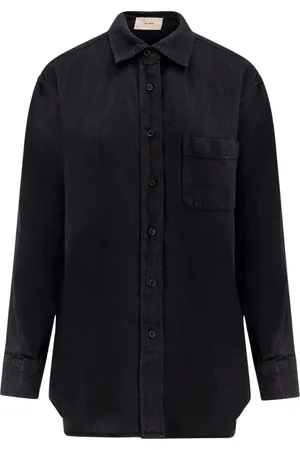The Row Bluser & Skjorter, Dame, Sort, 2XS, Denim, Sort Hør Skjorte med Knapper