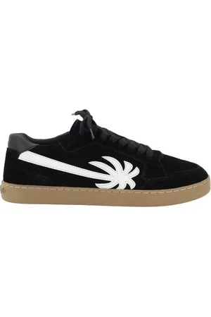 Palm Angels Sko, Herre, Sort, 40 EU, Uld, Kontrast Logo Ruskind Sneakers