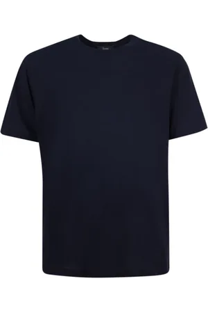 HERNO Top, Herre, Blå, 2XL, Bomuld, Blå Bomuld Crew-neck T-shirt til Mænd