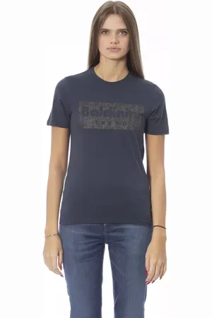 BALDININI Top, Dame, Blå, XL, Bomuld, Blå Bomuld Kvinder Trend T-Shirt