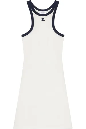 Courrèges Kjole, Dame, Hvid, XS, Hvid Scuba Mini Kjole
