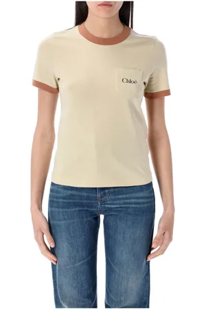 Chloé Top, Dame, , M, Bomuld, Blossom T-shirt med Logo Print