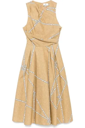Elisabetta Franchi Kjole, Dame, , M, Monogram Sort og Hvid Kjole