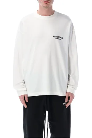 FEAR OF GOD Top, Herre, Hvid, L, Bomuld, Klassisk Hvid Langærmet Tee