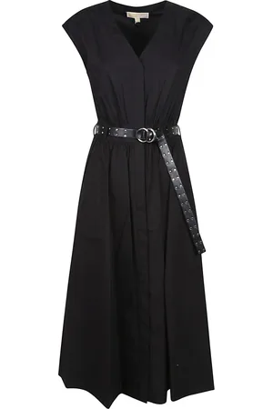 Michael Kors Kjole, Dame, Sort, L, Popeline Midi Kjole