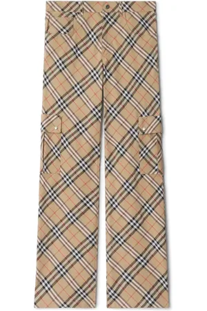 Burberry Bukser, Dame, Brun, 3XS, Bomuld, Brun Linned Bomuld Bukser