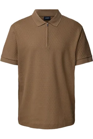 JOOP! Top, Herre, Brun, L, Bomuld, Kanelbrun Polo Skjorte med Lynlås