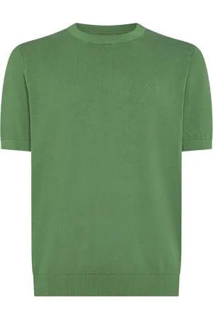 sun68 Strik, Herre, Grøn, M, Bomuld, Bomuld Crepe Sweater T-Shirt
