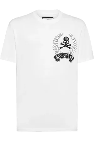 Philipp Plein Top, Herre, Hvid, L, Uld, Stilfulde T-shirts til Mænd og Kvinder