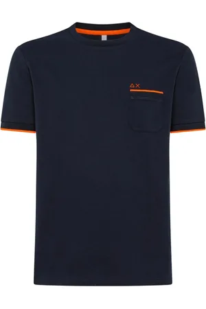 sun68 Top, Herre, Blå, M, Uld, Herre Piquet Lomme T-Shirt