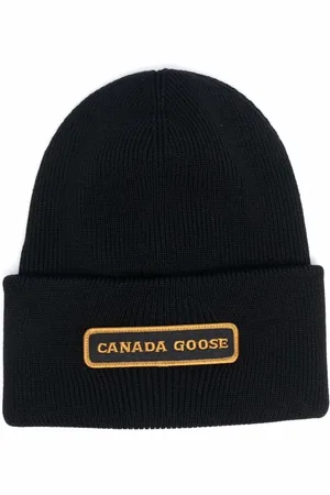 Canada Goose Tilbehør, Herre, Sort, ONE SIZE, Uld, Stilfulde Beanies Huer til Alle Sæsoner