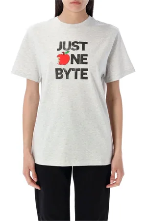 COPERNI Top, Dame, Grå, M, Bomuld, Grå Boxy T-shirt med Prints