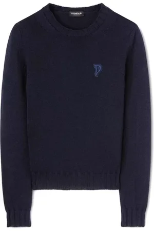 Dondup Strik, Dame, Blå, M, Uld, Stilfulde Sweaters til et Chic Look