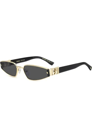 Dsquared2 Tilbehør, Dame, Gul, 61 MM, Uld, Stilfulde solbriller sort ramme